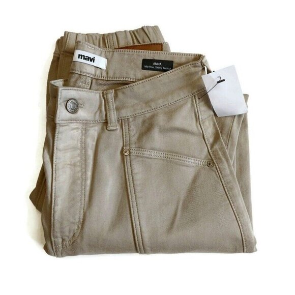 Mavi ANNA Mid Rise Skinny Bootcut Denim Jeans Womens 27 X 28 Tan Pants Sample - Picture 8 of 9